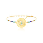 Bracelet fin Dakota en métal doré et pierres dures - multicolore Multi