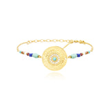 Bracelet fin Dakota en métal doré et pierres dures - multicolore Multi