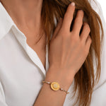 Bracelet fin Dakota en métal doré et perles de rivière - blanc Perle de riviere