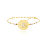 Bracelet fin Dakota en métal doré et perles de rivière - blanc Perle de riviere