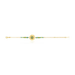 Bracelet fin Dakota en métal doré et pierres dures - vert Vert