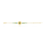 Bracelet fin Dakota en métal doré et pierres dures - vert Vert