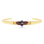 Bracelet jonc ajustable Dakota en métal doré et pierres gemmes - multicolore Multi