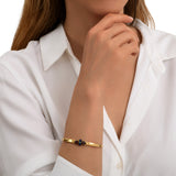 Bracelet jonc ajustable Dakota en métal doré et pierres gemmes - multicolore Multi