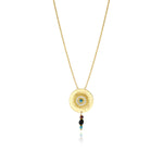 Collier pendentif Dakota en métal doré et pierres gemmes - multicolore Multi