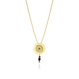 Collier pendentif Dakota en métal doré et pierres gemmes - multicolore Multi