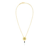 Collier pendentif Dakota en métal doré et pierres gemmes - multicolore Multi