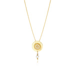Collier pendentif Dakota en métal doré et perles de rivière - blanc Perle de riviere