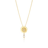 Collier pendentif Dakota en métal doré et perles de rivière - blanc Perle de riviere