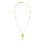 Collier pendentif Dakota en métal doré et perles de rivière - blanc Perle de riviere