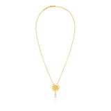 Collier pendentif Dakota en métal doré et perles de rivière - blanc Perle de riviere