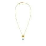 Collier pendentif Dakota en métal doré et pierres gemmes - vert Vert