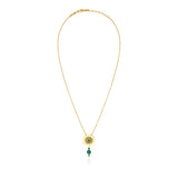 Collier pendentif Dakota en métal doré et pierres gemmes - vert Vert