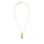 Collier pendentif Dakota en métal doré martelé et pierres gemmes - multicolore Multi