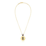 Collier pendentif Dakota en métal doré martelé et pierres de couleurs - multicolore Multi