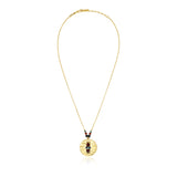 Collier pendentif Dakota en métal doré martelé et pierres de couleurs - multicolore Multi