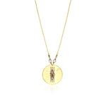 Collier pendentif Dakota en métal doré martelé nacre et perles de rivière - blanc Perle de riviere