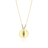 Collier pendentif Dakota en métal doré martelé nacre et perles de rivière - blanc Perle de riviere