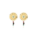 Boucles d'oreilles clips Dakota en métal doré et pierres gemmes - multicolore Multi
