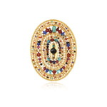 Broche Persane en métal doré et pierres gemmes - multicolore Multi