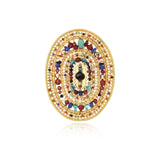 Broche Persane en métal doré et pierres gemmes - multicolore Multi