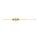 Bracelet fin réglable Persane en métal doré et pierres gemmes - multicolore Multi