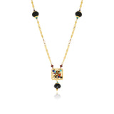 Collier pendentif Persane en métal doré et pierres gemmes - multicolore Multi