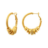 Boucles d'oreilles créoles Alicudi en métal doré et perles du Japon - doré Dore