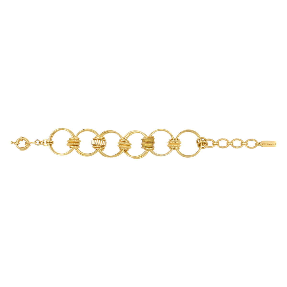 Bracelet anneaux Alicudi en métal doré émail et perles du Japon - doré Dore