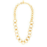 Collier anneaux Alicudi en métal doré à l'or fin, émail et perles du Japon - blanc Blanc