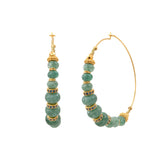 Maxi boucles d'oreilles créoles Avola en métal doré et quartz teinté - bleu Bleu