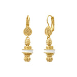 Boucles d'oreilles dormeuses Alicudi en métal doré et émail - blanc Blanc