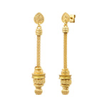 Boucles d'oreilles longues tiges percées Alicudi en métal doré - doré Dore