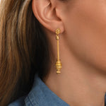 Boucles d'oreilles longues tiges percées Alicudi en métal doré - doré Dore
