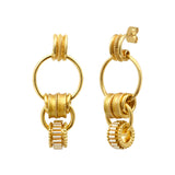 Boucles d'oreilles à tiges percées Alicudi en métal doré émail et perles du Japon - doré Dore