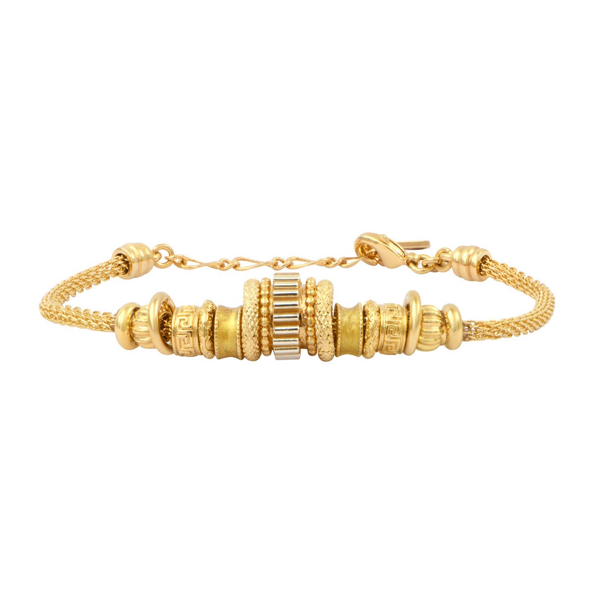 Bracelet fin tressé Alicudi en métal doré tressé perles du Japon et émail - doré Dore