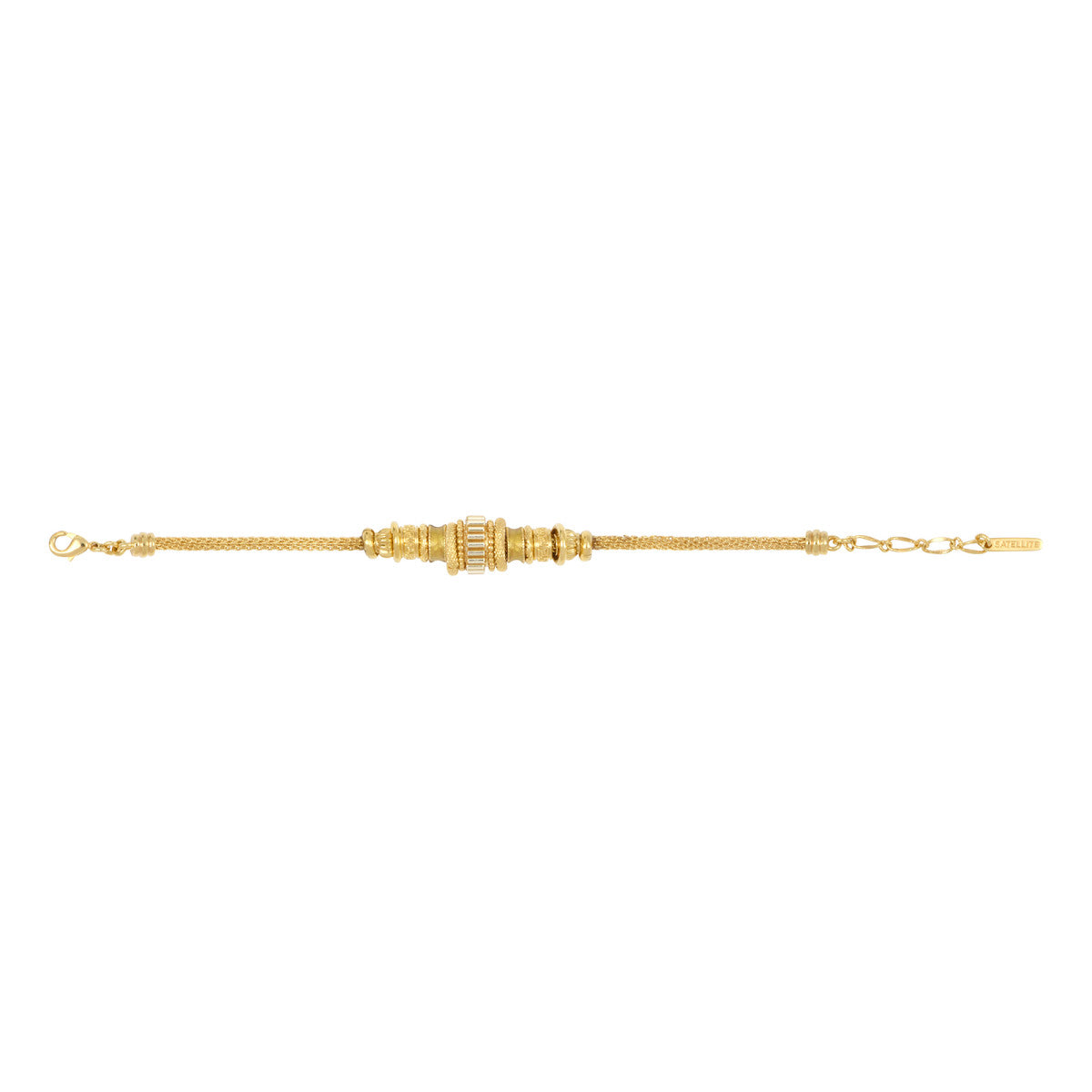 Bracelet fin tressé Alicudi en métal doré tressé perles du Japon et émail - doré Dore