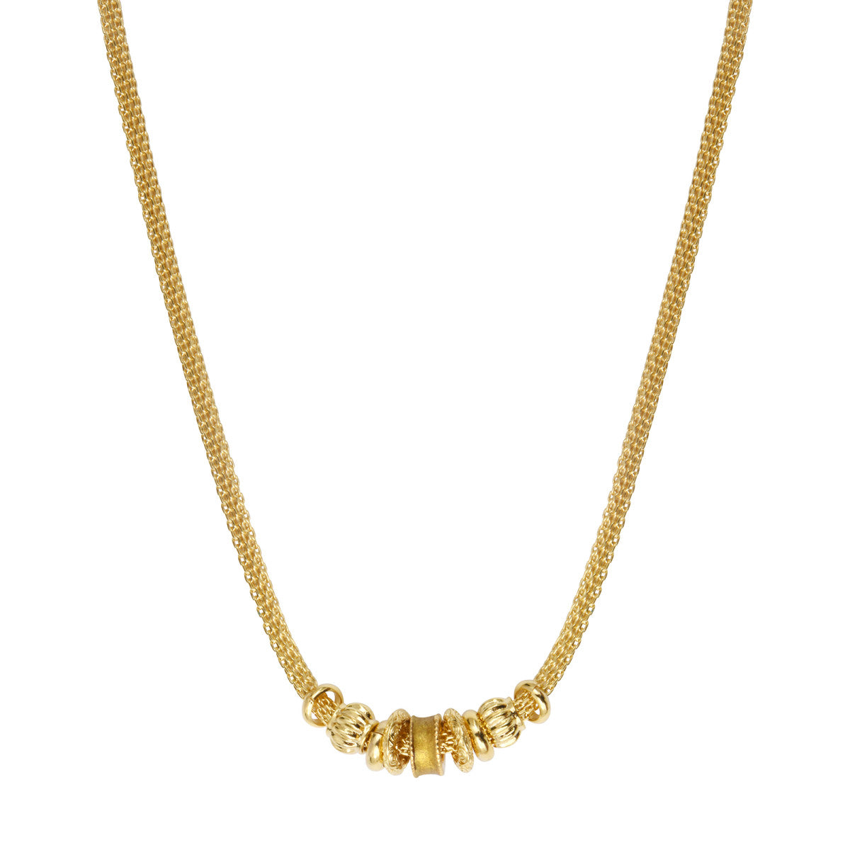 Collier Alicudi en métal doré à l'or fin et anneau émaillé - doré Dore