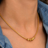 Collier Alicudi en métal doré à l'or fin et anneau émaillé - doré Dore