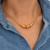 Collier Alicudi en métal doré à l'or fin, perles de verre, perles du Japon et émail - doré Dore
