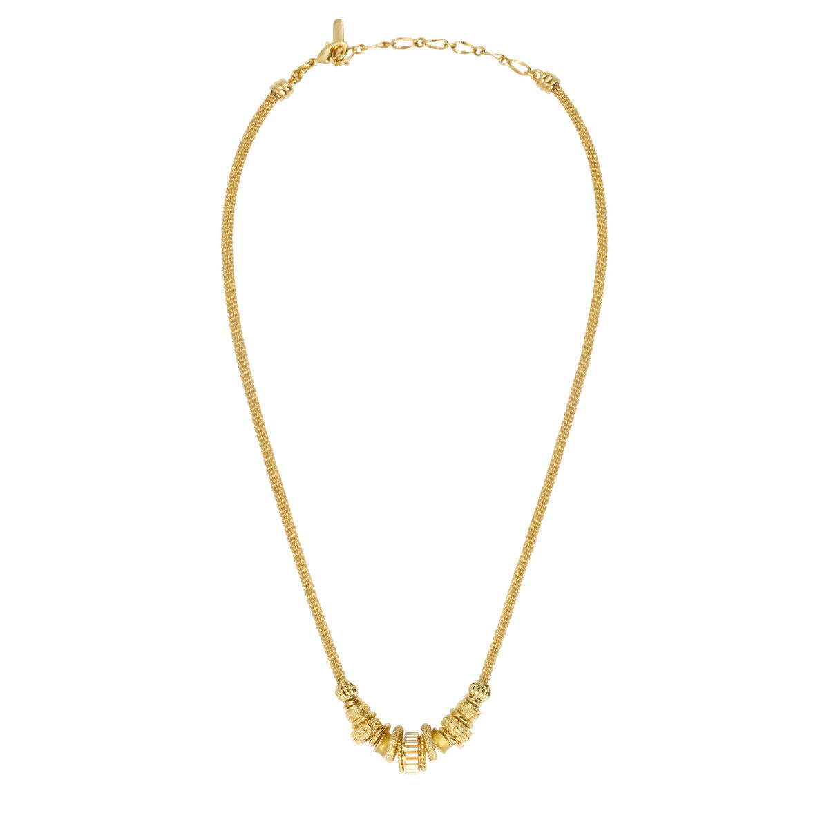 Collier Alicudi en métal doré à l'or fin, perles de verre, perles du Japon et émail - doré Dore
