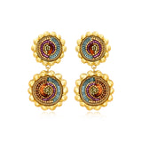 Boucles d’oreilles clip Angèle pendantes rondes – Multicolore