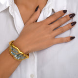Bracciale Angèle ricamato taglia S – Turchese
