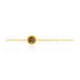 Angèle Round Embroidered Chain Bracelet – Multicolored