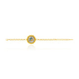 Angèle Round Embroidered Chain Bracelet – Turquoise