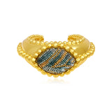 Bracciale largo Angèle ricamato taglia M – Turchese