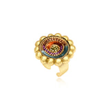 Anello regolabile Angèle rotondo ricamato taglia M – Multicolore
