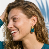 Boucles d'oreilles dormeuses Ashanti – turquoise et vert
