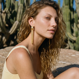 Pendientes largos perforados Ashanti – oro
