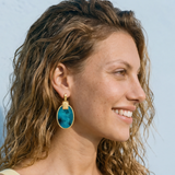 Ashanti pearl sleeper earrings – turquoise and green